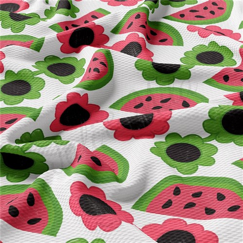 Summer Watermelon Printed Liverpool FabricAA1641 & Get a Free $89.99 Embroidery Bundle