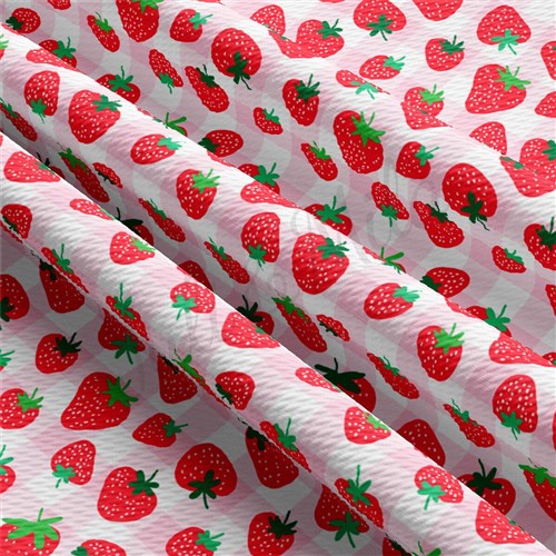 Strawberry Liverpool Bullet Textured Stretch Solid Strip Thick Knit Jersey Fabric