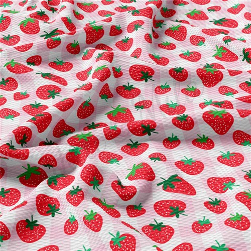 Strawberry Liverpool Bullet Textured Stretch Solid Strip Thick Knit Jersey Fabric