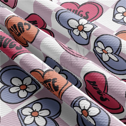 Valentine's Day Printed Liverpool Bullet Textured Stretch Solid Strip Thick Knit Jersey Fabric