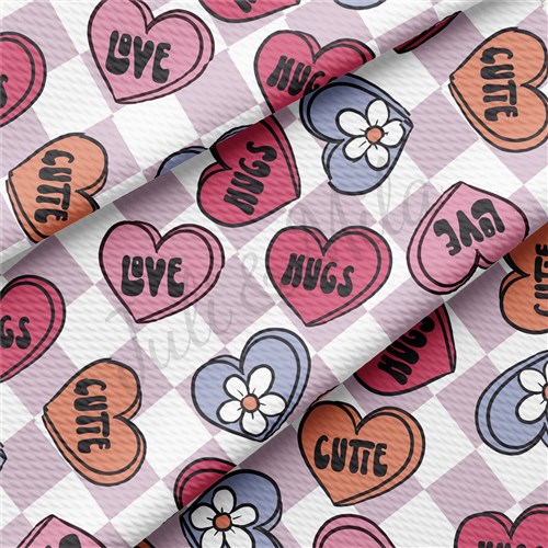 Valentine's Day Printed Liverpool Bullet Textured Stretch Solid Strip Thick Knit Jersey Fabric