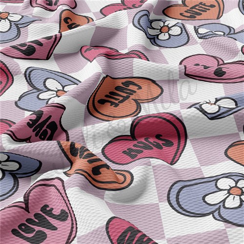 Valentine's Day Printed Liverpool Bullet Textured Stretch Solid Strip Thick Knit Jersey Fabric