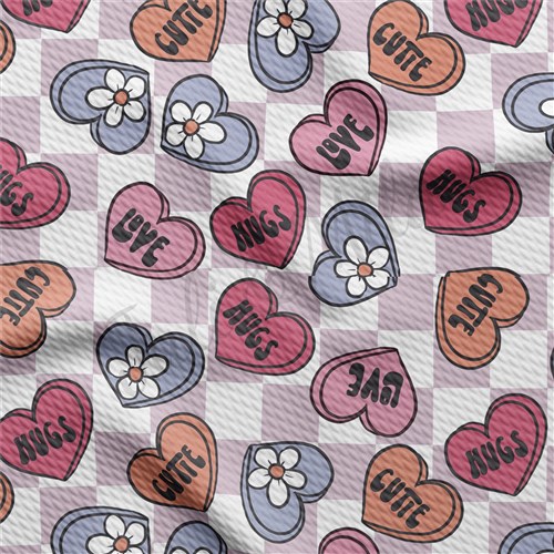 Valentine's Day Printed Liverpool Bullet Textured Stretch Solid Strip Thick Knit Jersey Fabric