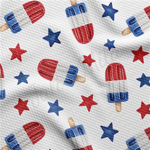 Patriotic 4th of July Printed Liverpool Bullet Textured AA1611 & Get a Free $89.99 Embroidery Bundle