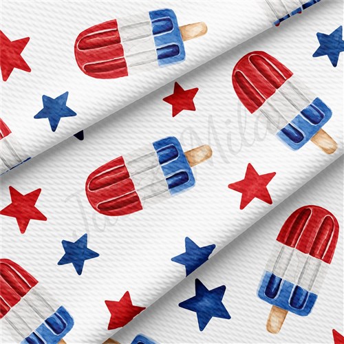 Patriotic 4th of July Printed Liverpool Bullet Textured AA1611 & Get a Free $89.99 Embroidery Bundle