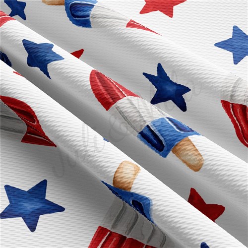 Patriotic 4th of July Printed Liverpool Bullet Textured AA1611 & Get a Free $89.99 Embroidery Bundle