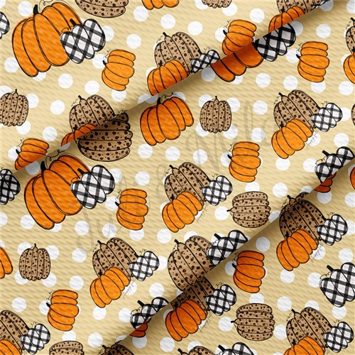 Pumpkin Fall Printed Liverpool Bullet Textured Stretch Solid Strip Thick Knit Jersey Fabric