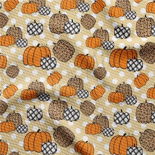 Pumpkin Fall Printed Liverpool Bullet Textured Stretch Solid Strip Thick Knit Jersey Fabric