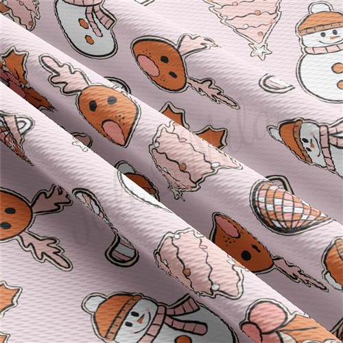 Christmas Christmas Liverpool Bullet Textured Stretch Solid Strip Thick Knit Jersey Fabric