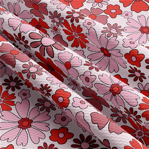 Valentine's Day Printed Liverpool Bullet Textured Stretch Solid Strip Thick Knit Jersey Fabric