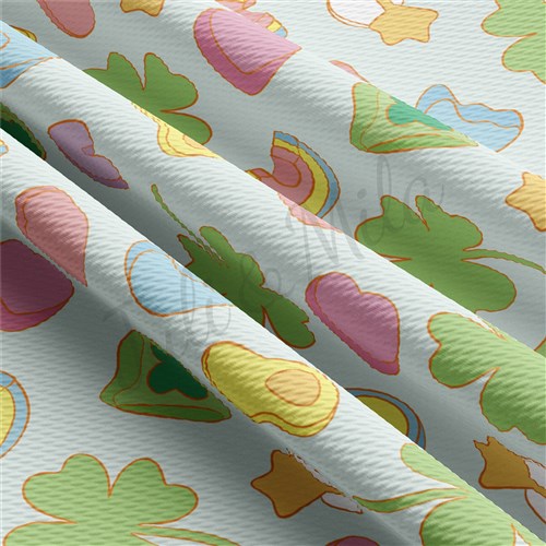 St. Patrick's Day Printed Liverpool Bullet Textured Stretch Solid Strip Thick Knit Jersey Fabric