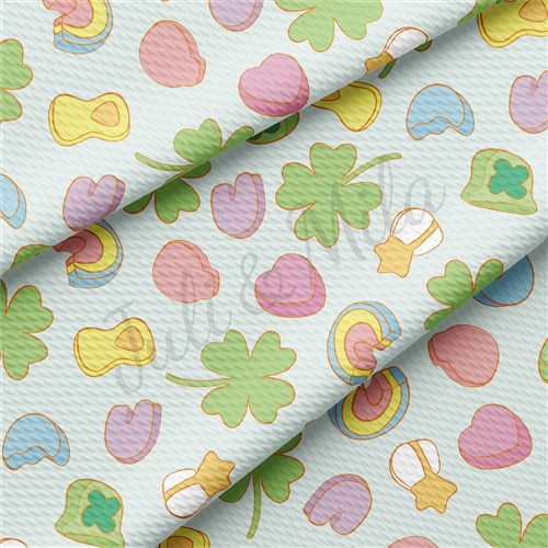 St. Patrick's Day Printed Liverpool Bullet Textured Stretch Solid Strip Thick Knit Jersey Fabric