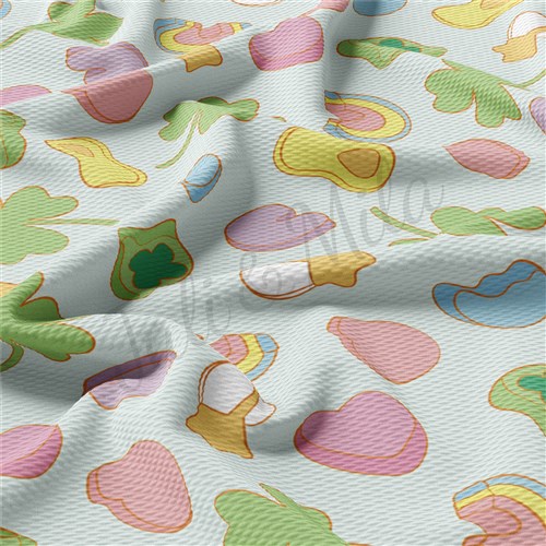 St. Patrick's Day Printed Liverpool Bullet Textured Stretch Solid Strip Thick Knit Jersey Fabric