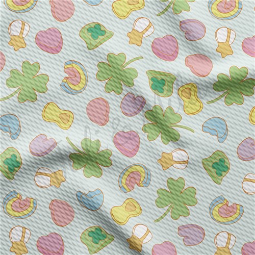 St. Patrick's Day Printed Liverpool Bullet Textured Stretch Solid Strip Thick Knit Jersey Fabric