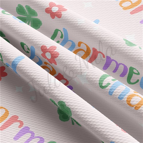 Lucky Charms Printed Liverpool Bullet Textured Stretch Solid Strip Thick Knit Jersey Fabric