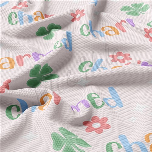 Lucky Charms Printed Liverpool Bullet Textured Stretch Solid Strip Thick Knit Jersey Fabric