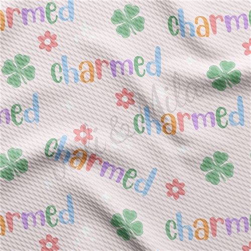 Lucky Charms Printed Liverpool Bullet Textured Stretch Solid Strip Thick Knit Jersey Fabric