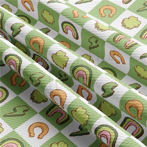 St. Patrick's Day AA2344 Liverpool Bullet Textured Stretch Solid Strip Thick Knit Jersey Fabric