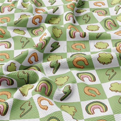 St. Patrick's Day AA2344 Liverpool Bullet Textured Stretch Solid Strip Thick Knit Jersey Fabric