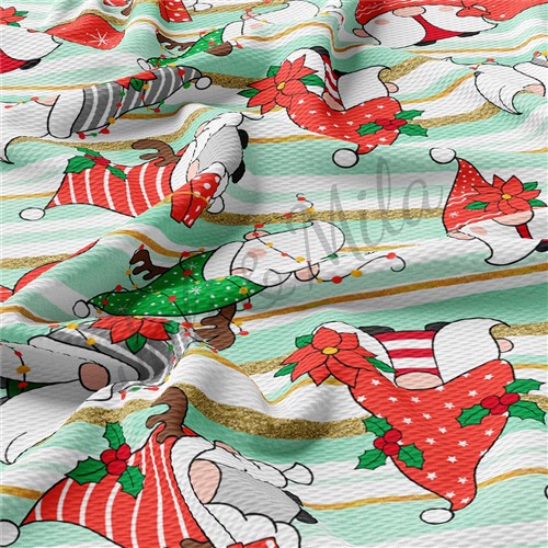 Christmas Liverpool Bullet Textured Stretch Solid Strip Thick Knit Jersey Fabric