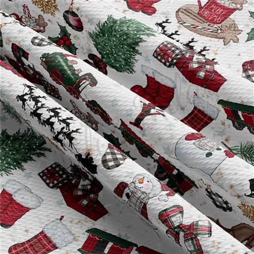 Christmas Liverpool Bullet Textured Stretch Solid Strip Thick Knit Jersey Fabric