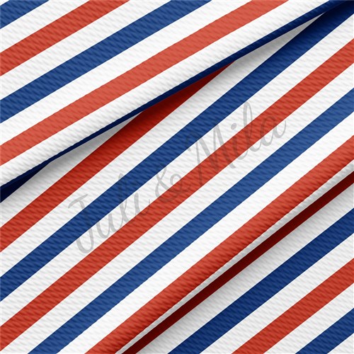 Patriotic 4th of July TBP102 Liverpool Bullet Textured Stretch Solid Strip Thick Knit Jersey Fabric