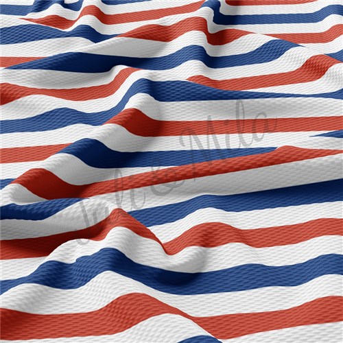 Patriotic 4th of July TBP102 Liverpool Bullet Textured Stretch Solid Strip Thick Knit Jersey Fabric