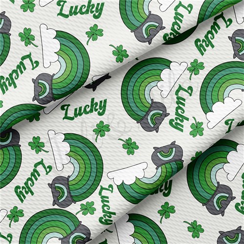 St. Patrick's Day Printed Liverpool Bullet Textured Stretch Solid Strip Thick Knit Jersey Fabric