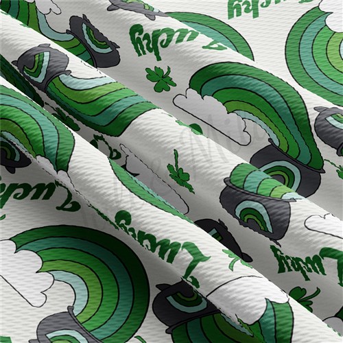 St. Patrick's Day Printed Liverpool Bullet Textured Stretch Solid Strip Thick Knit Jersey Fabric