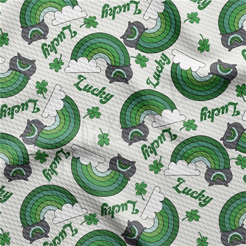 St. Patrick's Day Printed Liverpool Bullet Textured Stretch Solid Strip Thick Knit Jersey Fabric