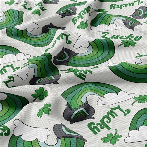 St. Patrick's Day Printed Liverpool Bullet Textured Stretch Solid Strip Thick Knit Jersey Fabric