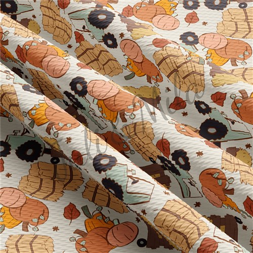 Pumpkin Printed Liverpool 4 Way Fabric AB5 & Get a Free $89.99 Embroidery Bundle