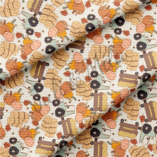 Pumpkin Printed Liverpool 4 Way Fabric AB5 & Get a Free $89.99 Embroidery Bundle