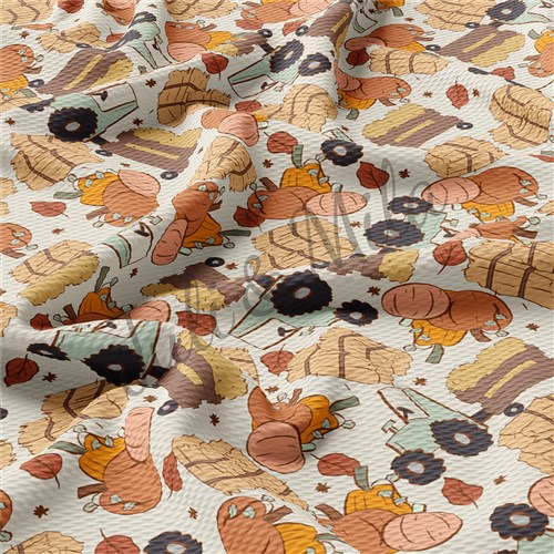 Pumpkin Printed Liverpool 4 Way Fabric AB5 & Get a Free $89.99 Embroidery Bundle