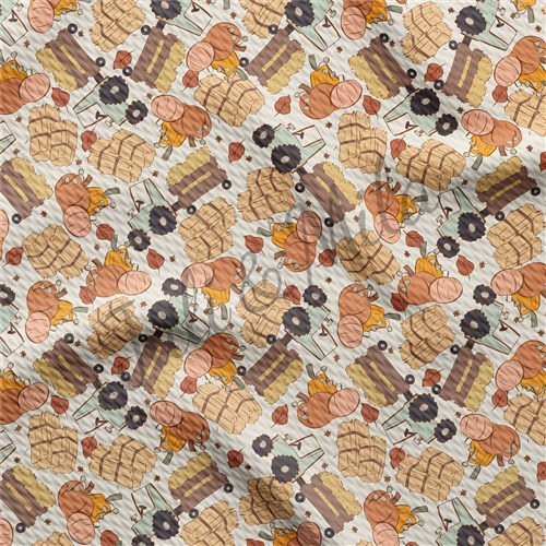 Pumpkin Printed Liverpool 4 Way Fabric AB5 & Get a Free $89.99 Embroidery Bundle