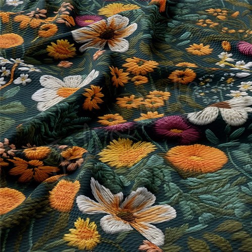 Embroidery Printed Liverpool Fabric AA1785 & Get a Free $89.99 Embroidery Bundle
