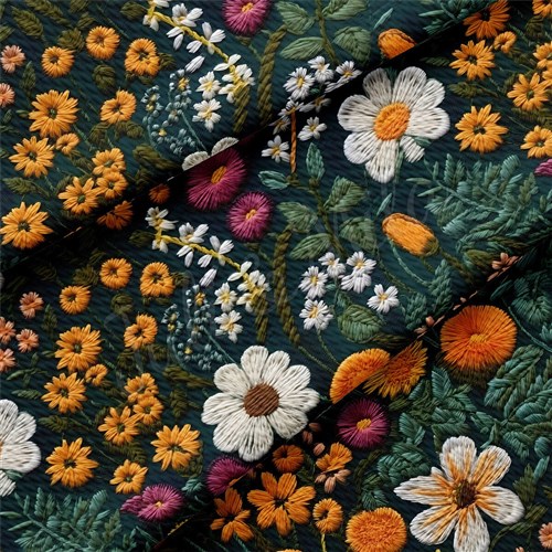 Embroidery Printed Liverpool Fabric AA1785 & Get a Free $89.99 Embroidery Bundle
