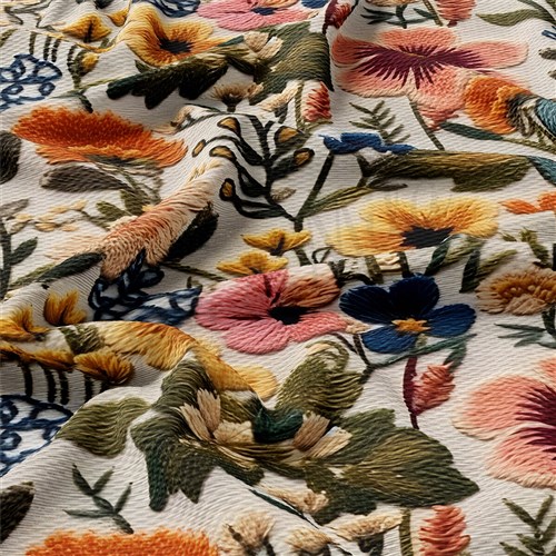 Embroidery Printed Liverpool Fabric AA1789 & Get a Free $89.99 Embroidery Bundle