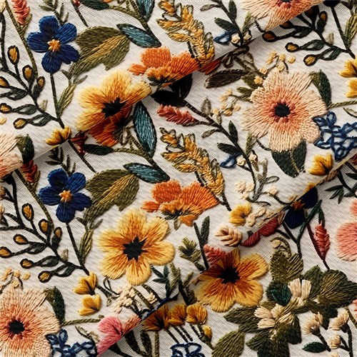 Embroidery Printed Liverpool Fabric AA1789 & Get a Free $89.99 Embroidery Bundle