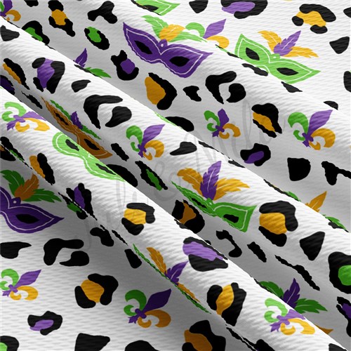 Mardi Gras Printed Liverpool 4 Way Fabric AA1359 & Get a Free $89.99 Embroidery Bundle