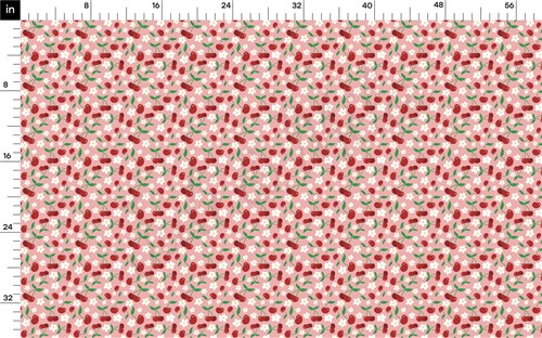 Cherry Summer Printed Liverpool Bullet Textured Stretch Solid Strip Thick Knit Jersey Fabric