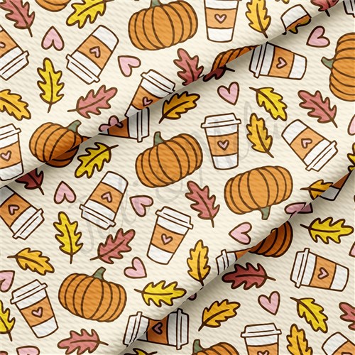Pumpkin Fall Printed Liverpool Bullet Textured Stretch Solid Strip Thick Knit Jersey Fabric