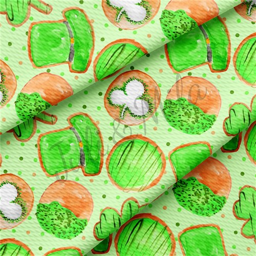 St. Patrick's Day Printed Liverpool Bullet Textured Stretch Solid Strip Thick Knit Jersey Fabric