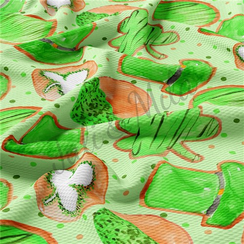 St. Patrick's Day Printed Liverpool Bullet Textured Stretch Solid Strip Thick Knit Jersey Fabric