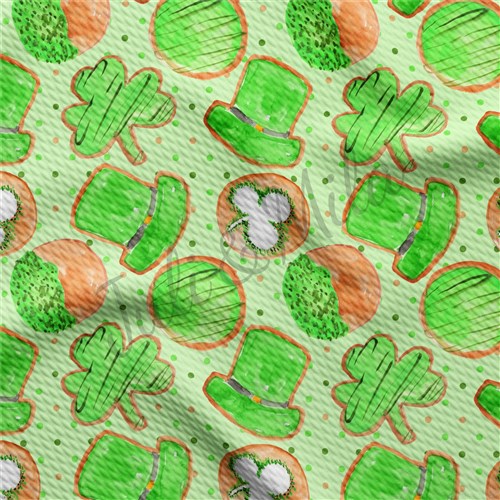 St. Patrick's Day Printed Liverpool Bullet Textured Stretch Solid Strip Thick Knit Jersey Fabric