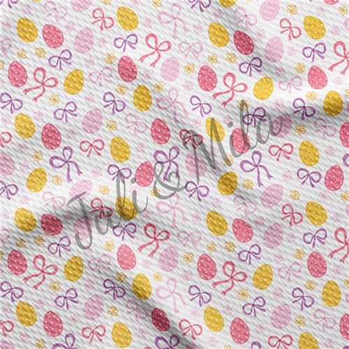 Easter Printed Liverpool Fabric Egg Bunny Pastel(E45) & Get a Free $89.99 Embroidery Bundle