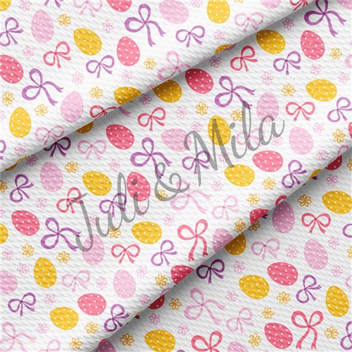 Easter Printed Liverpool Fabric Egg Bunny Pastel(E45) & Get a Free $89.99 Embroidery Bundle