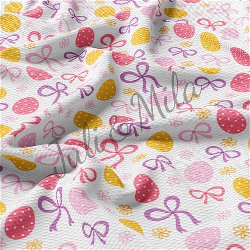 Easter Printed Liverpool Fabric Egg Bunny Pastel(E45) & Get a Free $89.99 Embroidery Bundle
