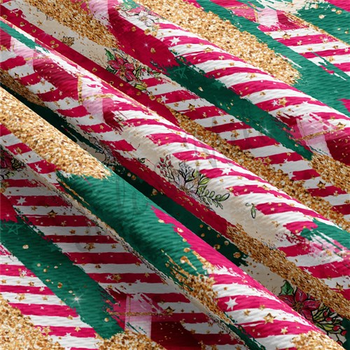 Christmas Liverpool Bullet Textured Stretch Solid Strip Thick Knit Jersey Fabric