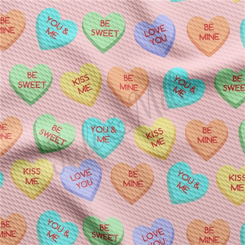Valentine's Day Printed Liverpool Bullet Textured Stretch Solid Strip Thick Knit Jersey Fabric
